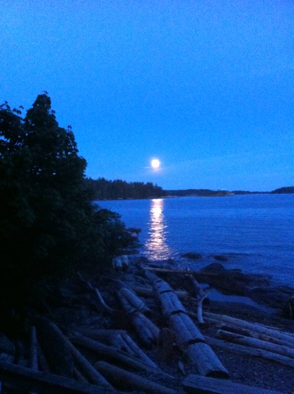 Full moon on a beach in Gibsons, BC. Photo taken by Kathleen Calder