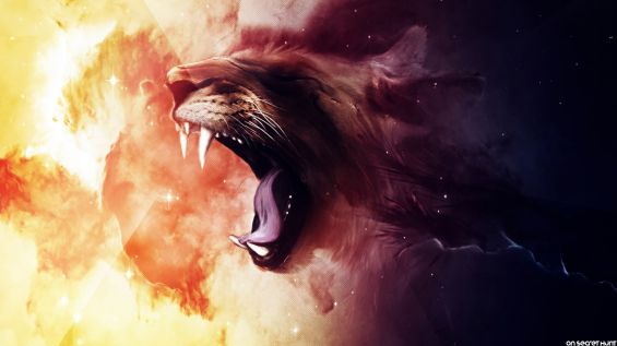 Roaring-Animated-Lion-Wallpaper